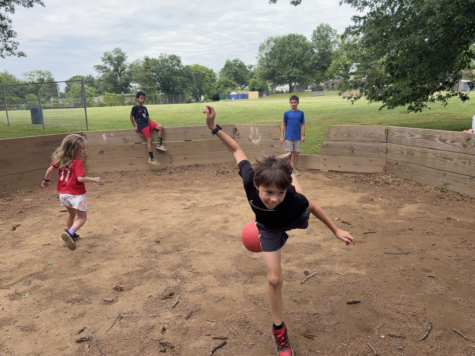Trying to dethrone Alex from the Gaga Ball champion's throne