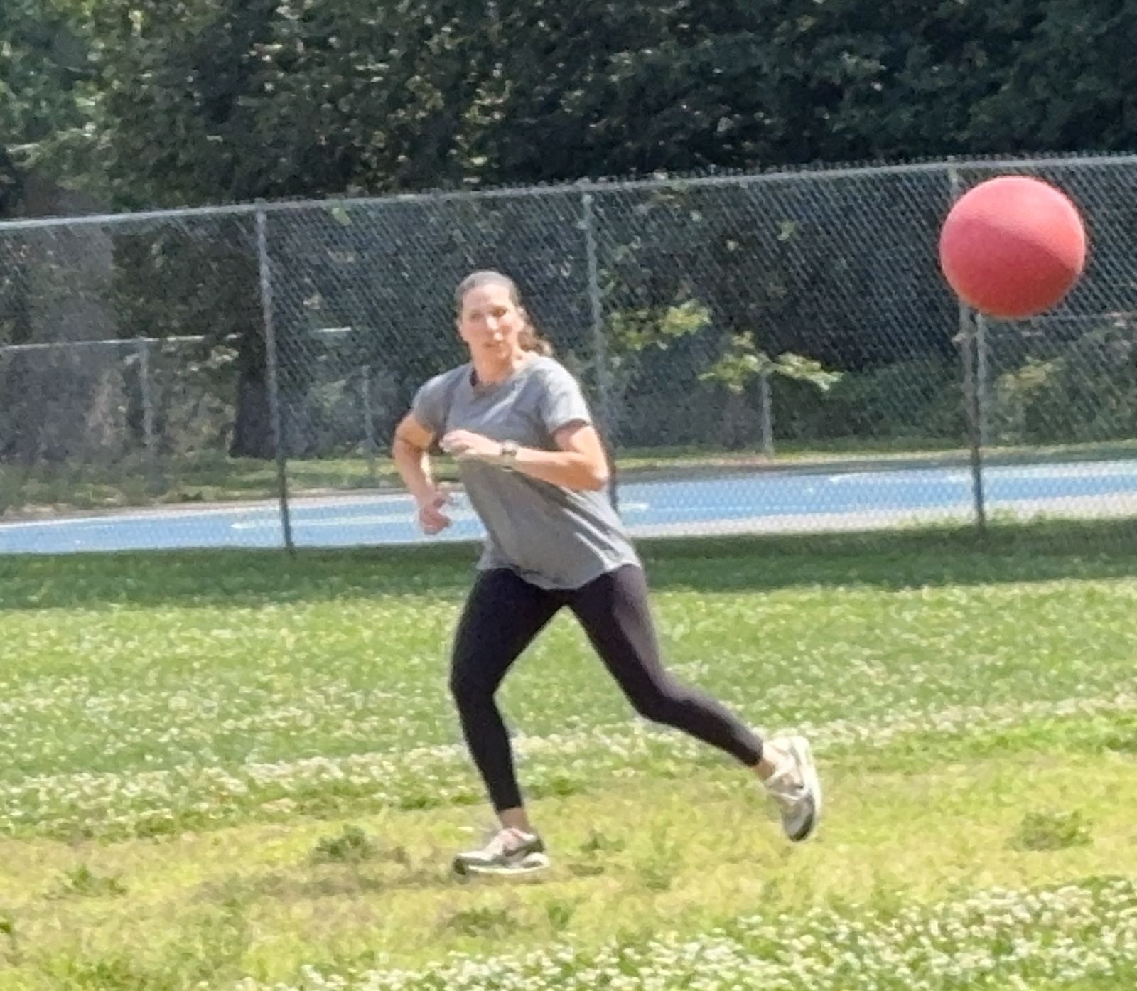 Adults playing some solid defense