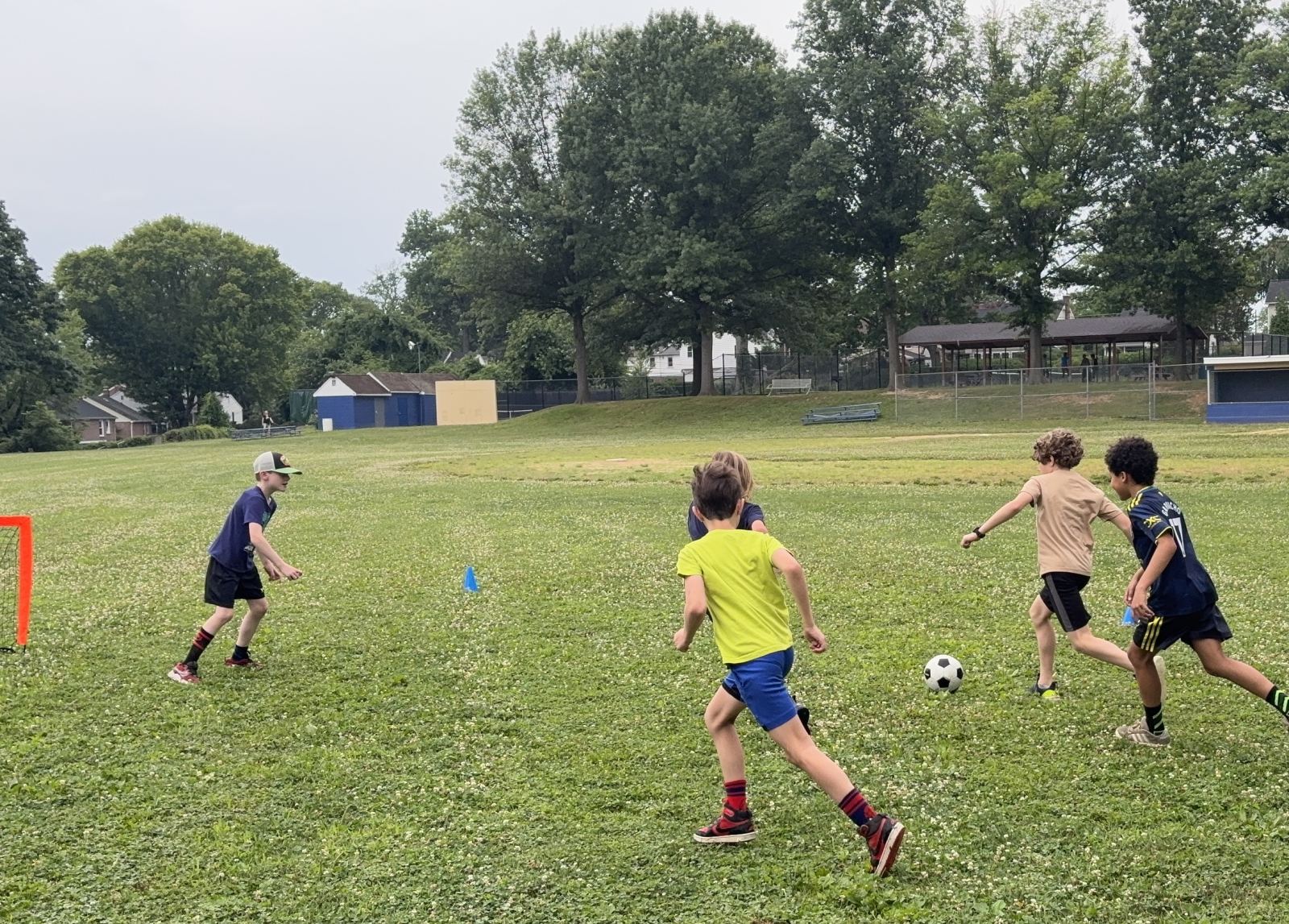 A quick game of soccer before some sibling rivalry broke it up