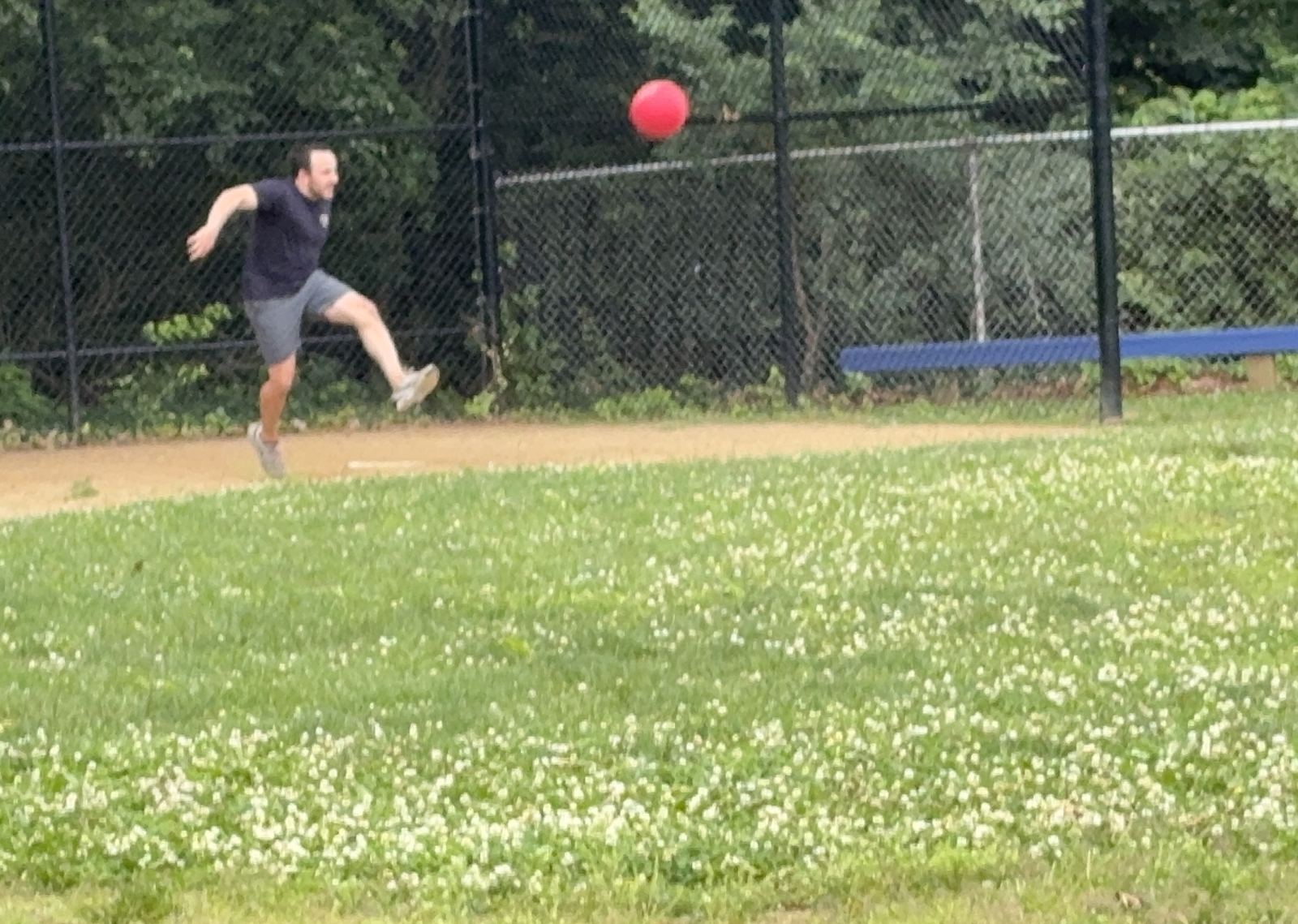 Brian putting his whole body into the kick