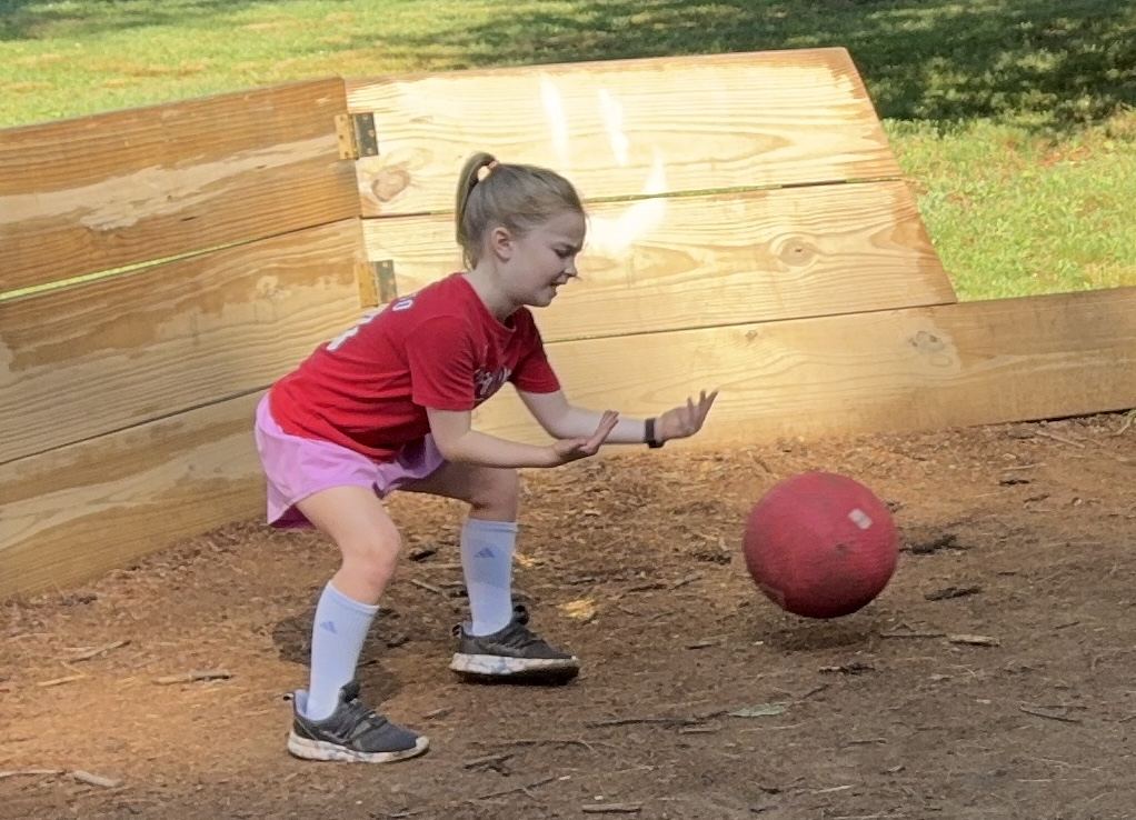 Logan back on the Gaga Ball court