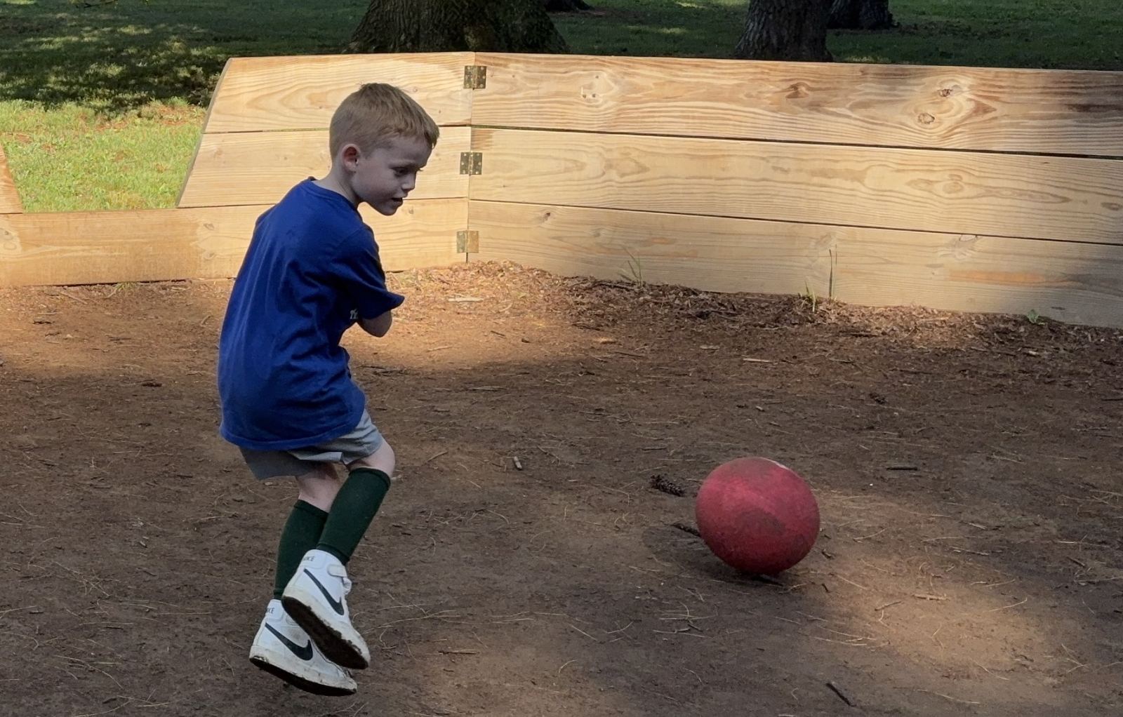 Mikey knows how to dodge a ball