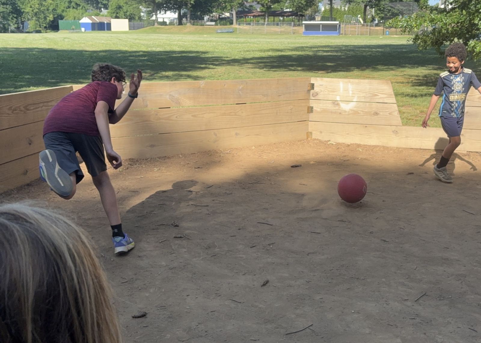 Nolan using his bowling form