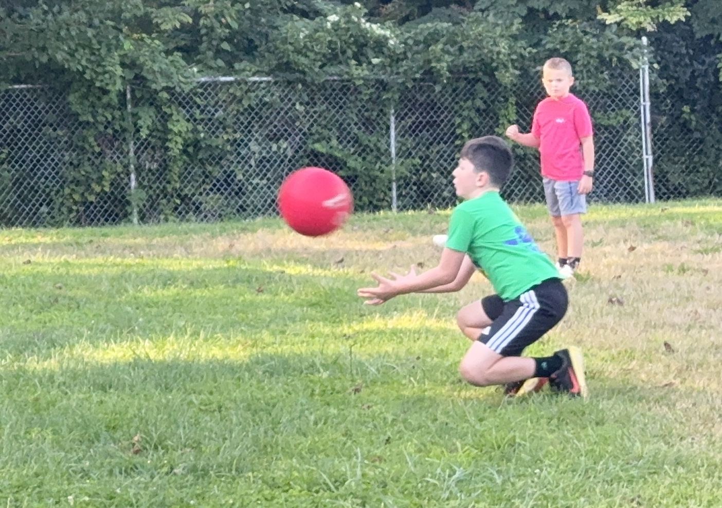 Owen going down for the ball. Look at the concentration